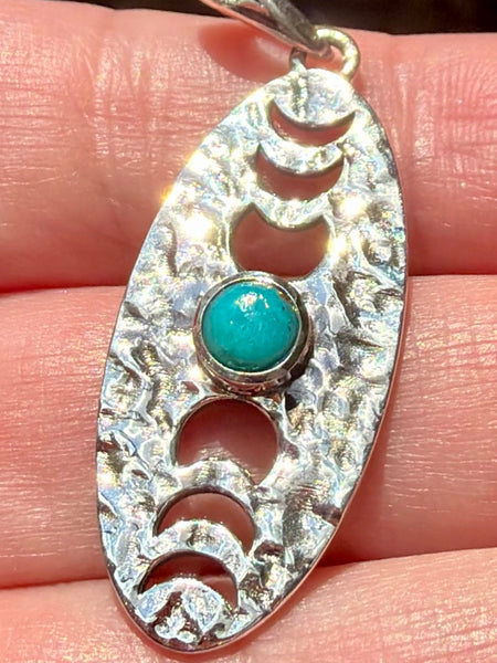 Peruvian Amazonite Phases of the Moon Pendant - Morganna’s Treasures