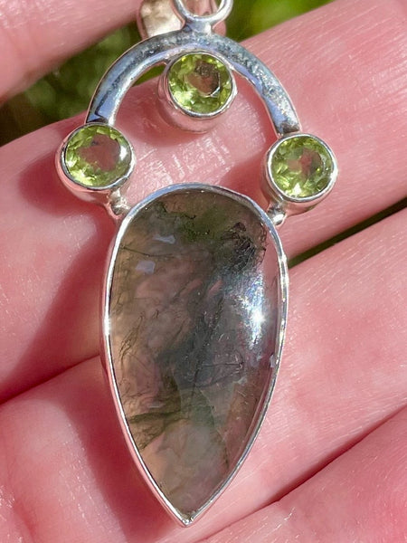 Stunning Moss Agate and Peridot Pendant - Morganna’s Treasures 