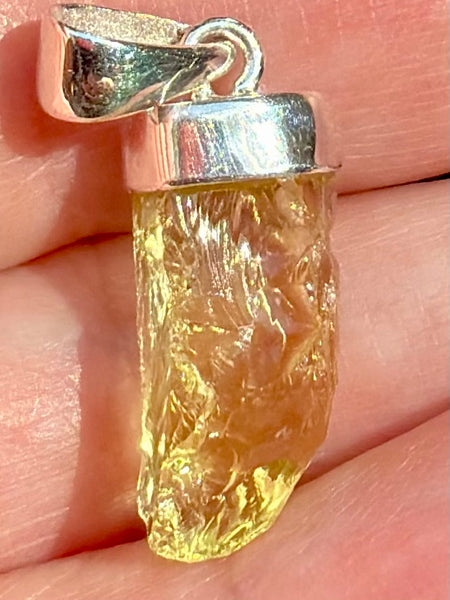 Rough Lemon Topaz Pendant