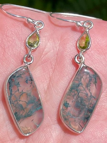 Moss Agate and Peridot Earrings - Morganna’s Treasures 