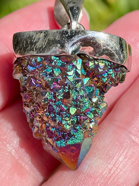 Titanium Aura Spirit Quartz Pendant - Morganna’s Treasures 