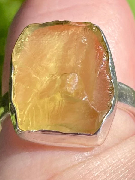 Rough Green Amethyst (Prasiolite) Ring Size 6 - Morganna’s Treasures 