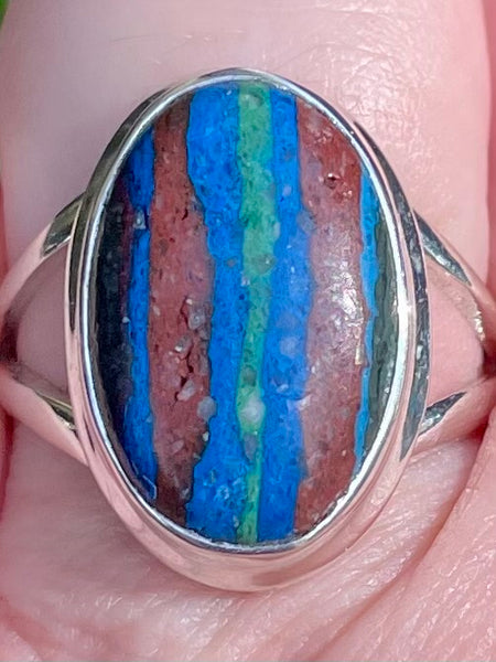 Rainbow Calsilica Ring Size 9 - Morganna’s Treasures 