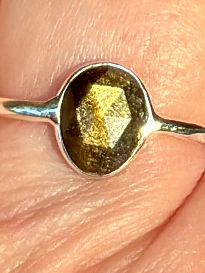 Faceted Gold Sheen Obsidian Ring Size 8 - Morganna’s Treasures
