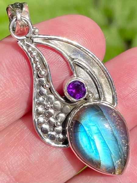 Labradorite and Amethyst Pendant - Morganna’s Treasures 