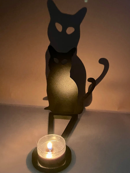 Cat Shadow Stand Tea Light Holder - Morganna’s Treasures