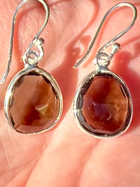 Faceted Smoky Quartz Earrings