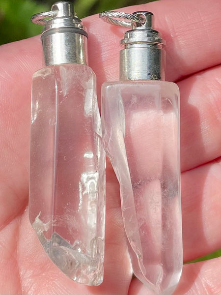 Illuminate Clear Quartz Green LED Pendant - Morganna’s Treasures