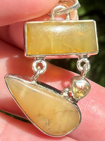 Yellow Calcite and Citrine Pendant