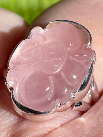 Carved Rose Quartz Ring Size 7 - Morganna’s Treasures 