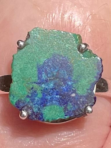 Stunning Azurite in Malachite Stalactite Ring Size 7.5 - Morganna’s Treasures 