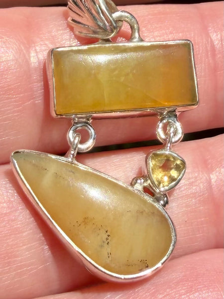 Yellow Calcite and Citrine Pendant