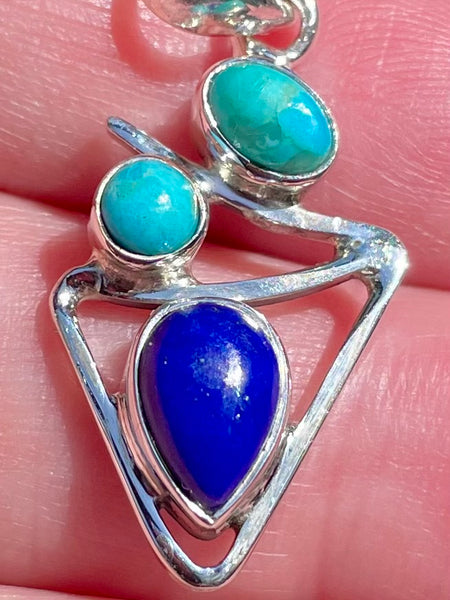 Blue Mohave Turquoise and Lapis Lazuli Pendant - Morganna’s Treasures