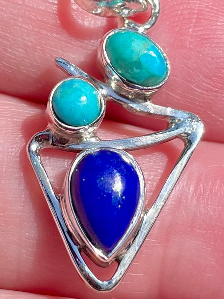 Blue Mohave Turquoise and Lapis Lazuli Pendant - Morganna’s Treasures