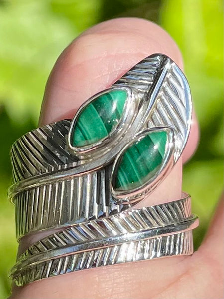 Malachite Feather Ring Size 9 - Morganna’s Treasures 