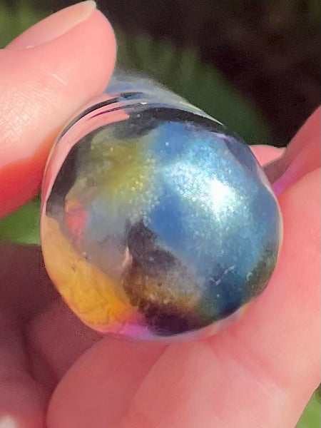 Rainbow Titanium Aura Selenite Spiral Wand - Morganna’s Treasures