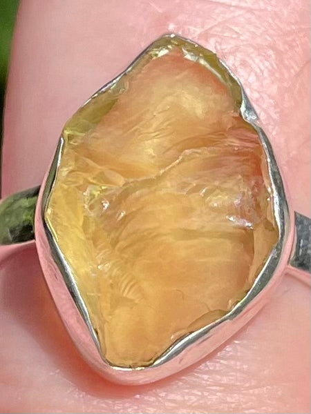 Rough Green Amethyst (Prasiolite) Ring Size 9 - Morganna’s Treasures 