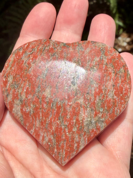 Red Jasper Carved Heart