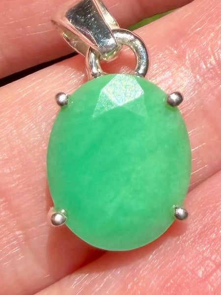 Faceted Chrysoprase Pendant - Morganna’s Treasures