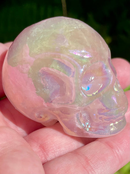 Pink Angel Aura Quartz Skull - Morganna’s Treasures 