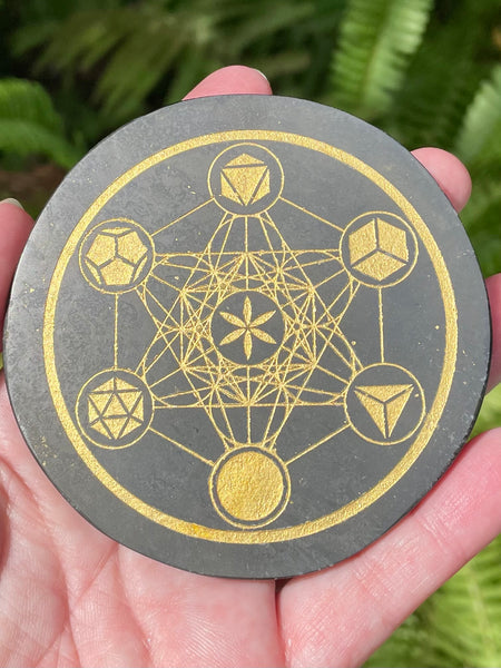 Shungite Sacred Geometry Charging Plate - Morganna’s Treasures