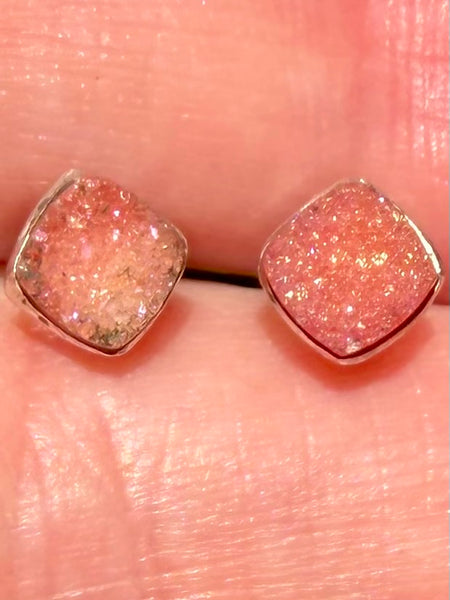 Red Quartz Druzy Earrings