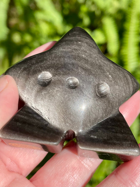 Silver Sheen Obsidian Starman Wish Buddy - Morganna’s Treasures