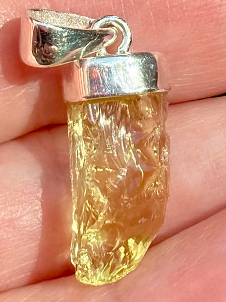 Rough Lemon Topaz Pendant