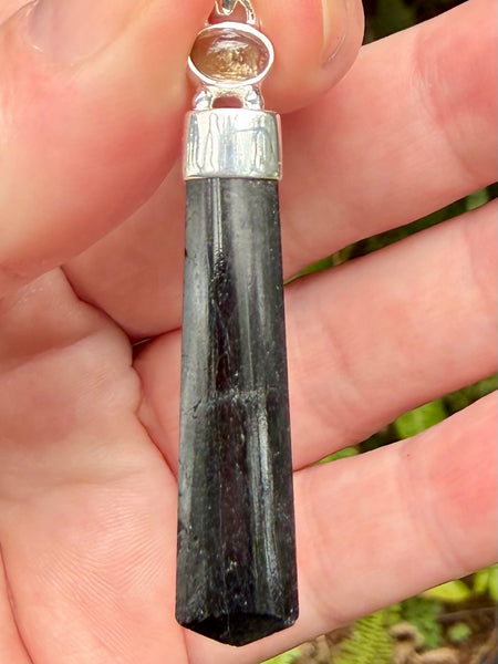 Black Tourmaline and Green Tourmaline Pendant - Morganna’s Treasures