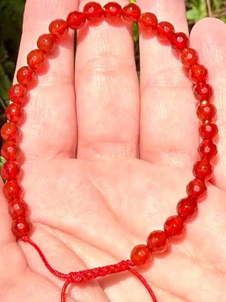 Adjustable Faceted Carnelian Bracelet - Morganna’s Treasures