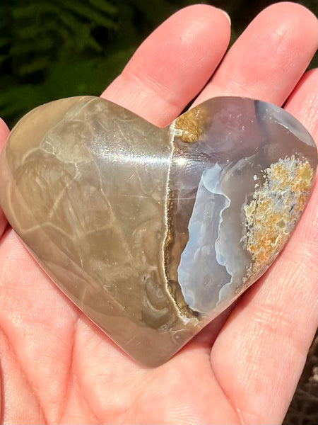 Fluorescent Volcano Agate Heart - Morganna’s Treasures