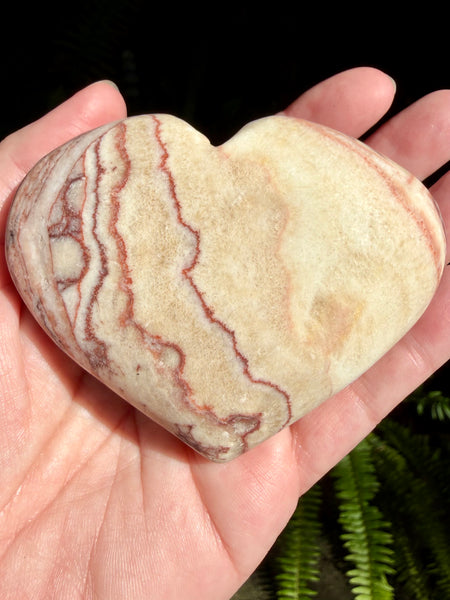 Large Red Calcite Carved Heart