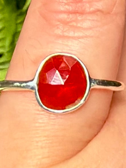 Gorgeous Faceted Garnet Ring Size 7.5