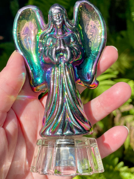 Titanium Aura Glass Light Up Angel - Morganna’s Treasures