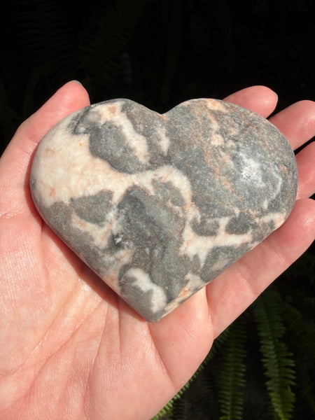 Large Zebra Jasper Carved Heart