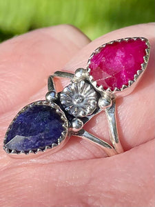 Blue Sapphire and Ruby Ring Size 8.5 - Morganna’s Treasures 