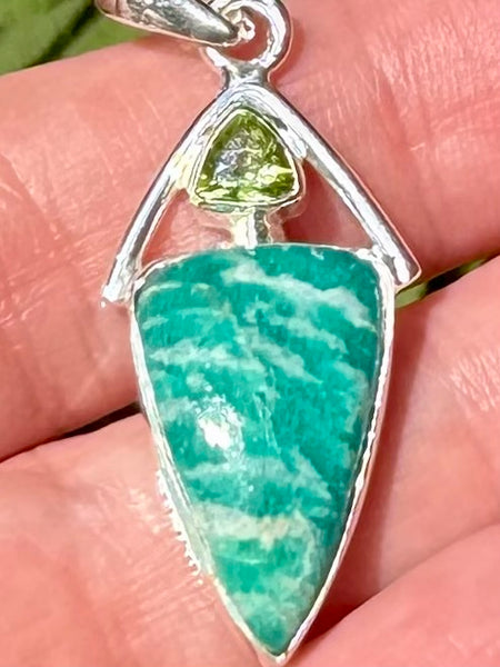 Amazonite and Peridot Pendant