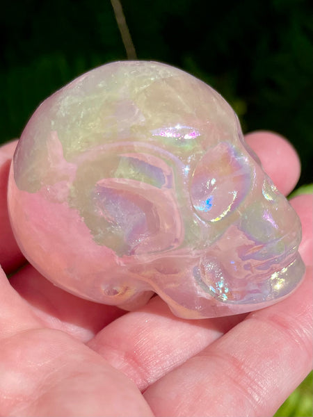 Pink Angel Aura Quartz Skull - Morganna’s Treasures 