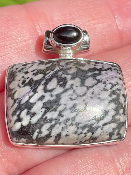 Snowflake Obsidian and Black Onyx Pendant - Morganna’s Treasures 