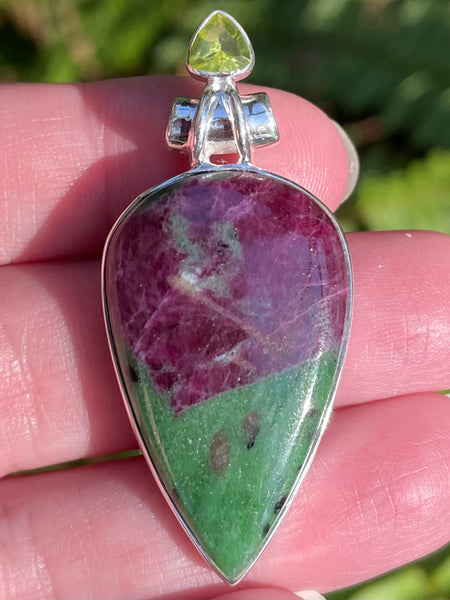 Ruby in Zoisite and Peridot Pendant - Morganna’s Treasures 