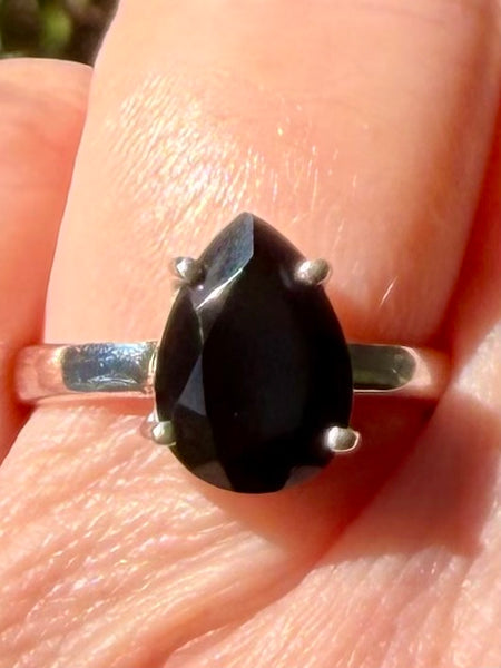 Faceted Black Onyx Ring Size 8 - Morganna’s Treasures
