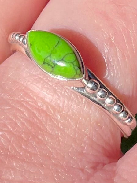Green Mohave Turquoise Ring Size 9.5