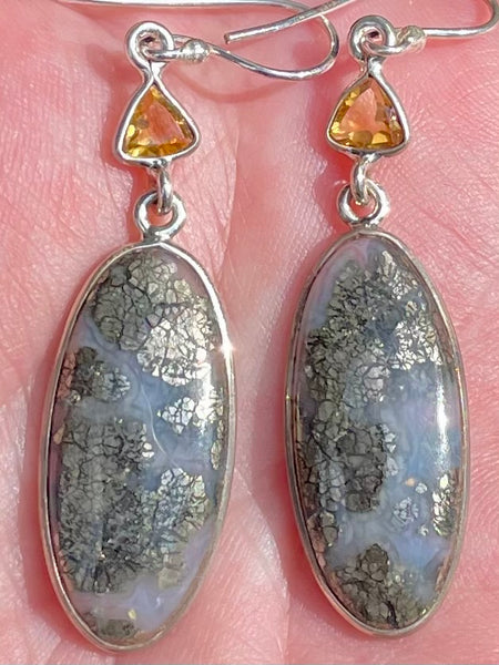 Pyrite in Agate and Citrine Earrings - Morganna’s Treasures 