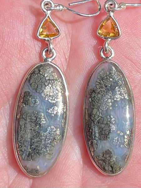 Pyrite in Agate and Citrine Earrings - Morganna’s Treasures 