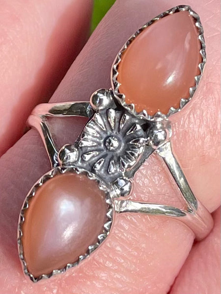 Peach Moonstone Ring Size 8.5 - Morganna’s Treasures 