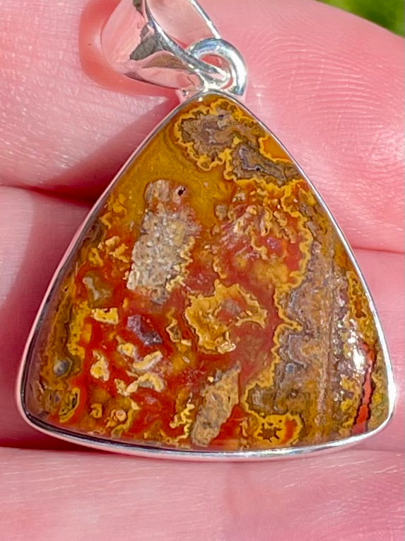 Red Seam Agate Pendant - Morganna’s Treasures