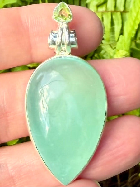 Aqua Chalcedony and Peridot Pendant - Morganna’s Treasures