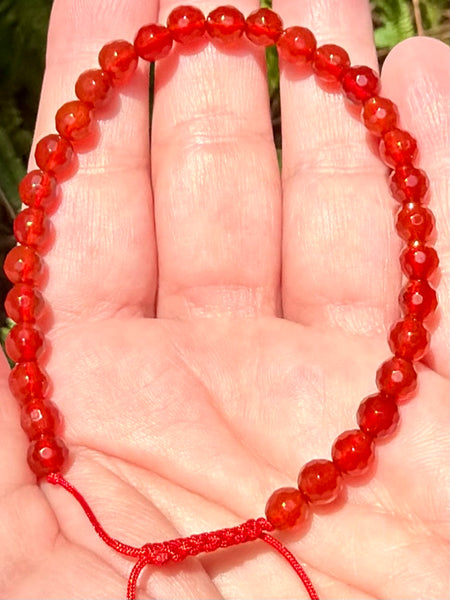 Adjustable Faceted Carnelian Bracelet - Morganna’s Treasures