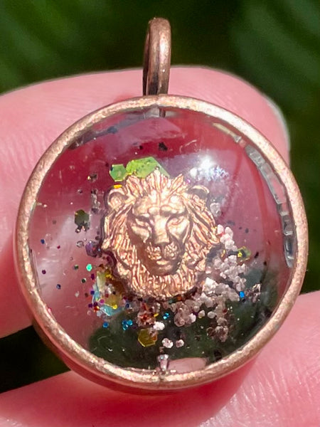 “Lion’s Roar” Copper, Black Tourmaline, Selenite, Azurite & Quartz Orgonite Pendant - Morganna’s Treasures 