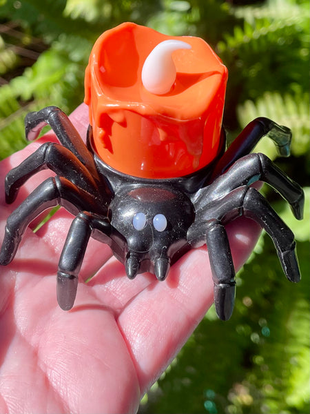 Light Up Spider Candle - Orange - Morganna’s Treasures